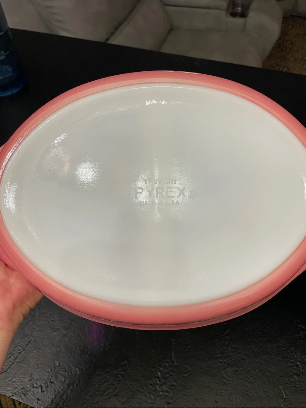 Vintage Pyrex Pink Daisy Divided Casserole Dish with Lid -